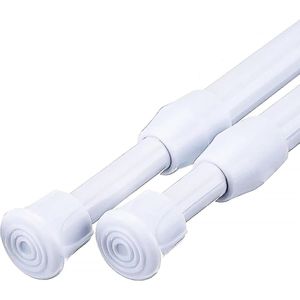 Telescopische Gordijnroede zonder Boren - 2 Stuks, Uittrekbare Klemstang voor Kleding of Gordijnen (55-90 cm, Ø 14 mm)