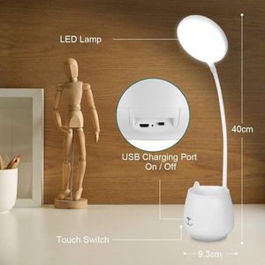 led-tafellamp - bureaulamp voor lezers, werken, studeren / bureaulamp voor kinderen lezen 9.3D x 9.3W x 40H centimetres