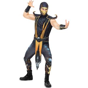 Funidelia | Scorpion Kostuum Mortal Kombat voor mannen - Videospellen - Kostuum voor Volwassenen Accessoire verkleedkleding en rekwisieten voor Halloween, carnaval & feesten - Maat L - Zwart