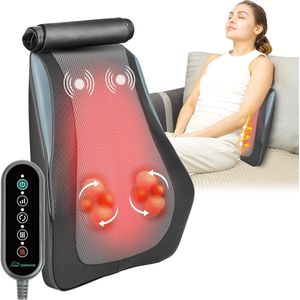 3D/4D Shiatsu Rugmassageapparaat met Warmte - Kneedmassage voor Nek, Schouders en Benen
