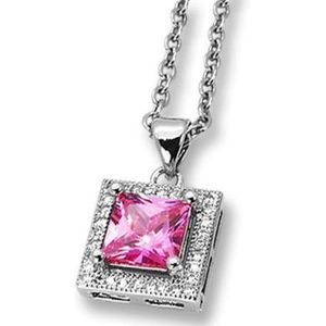 Amanto Ketting Danko Pink - 316L Staal - 15x13mm - 49cm