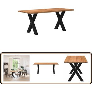 vidaXL Eettafel - Massief Eikenhout - 180x80x74 cm Eettafel - Eettafels - Eetkamertafel - Keukentafel