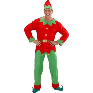 Widmann - Kerst & Oud & Nieuw Kostuum - Elf Man Santas Hulpje Kostuum - Rood, Groen - Small - Kerst - Verkleedkleding
