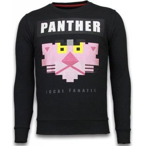 Panther - Rhinestone Sweater - Black