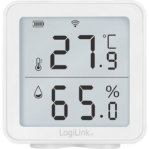 LogiLink SC0116 Thermo-hygro-meter, wifi-bewaking op afstand (via Smart Life App) voor een gezonde luchtkwaliteit, Amazon Alexa en Google spraakbesturing