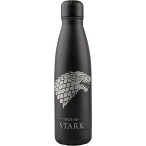 Cinereplicas Game Of Thrones - Game of Thrones Thermo House Stark Waterfles - Zwart