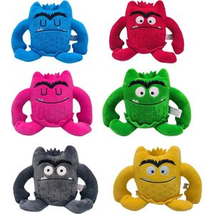 Kleurenmonster knuffels zonder boek - set van 7 knuffels