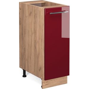 Vicco Fame-Line Keuken Apotheekkast – 30 cm , WB Antraciet Bordeauxrode hoogglans , WB Antraciet