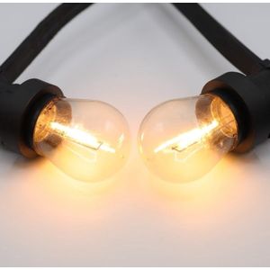 LumenXL lichtsnoer set standaard van 20 meter met 60 fittingen en 1 watt 2200K LED filament lampen