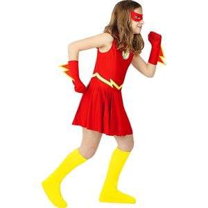FUNIDELIA Flash kostuum voor meisjes - 5-6 jaar (110-122 cm) - Rood