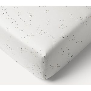 Hoeslaken voor peuter kamer 70x140 cm - 100% organisch katoenen hoeslaken - Anti-slip basis voor een heerlijke nachtrust - Zeer ademend en zacht - Off-white met sterren