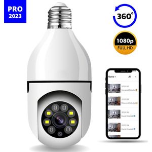 Alert - IP Camera Lamp E27 Fitting - Indoor Spy Cam - Verborgen Bewakingscamera - Beveiligingscamera Binnen & Buiten - Huisdier Hondencamera - WiFi Draadloos - Nachtvisie - Bewegingssensor & Geluidsdetectie - Opslag in Cloud & App - 360℃ Panorama