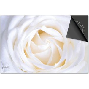 Inductie beschermer 65x52 - afdekplaat inductie mat - Dietrix Kookplaat beschermer - Exclusief - Bloemen en Planten - Witte Roos