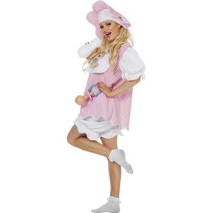 Wilbers & Wilbers - Grote Baby Kostuum - Ondeugende Baby Girl - Vrouw - Roze - Maat 46 - Carnavalskleding - Verkleedkleding
