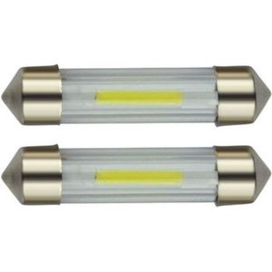 Auto LEDlamp 2 stuks | LED festoon 39mm | COB warmwit 3000K | 24 Volt