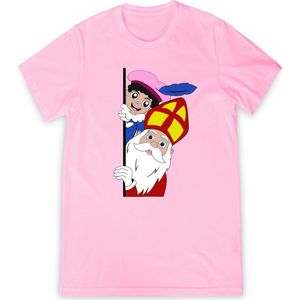 T Shirt Meisjes Jongens - Sint en Piet - Roze - Maat 116