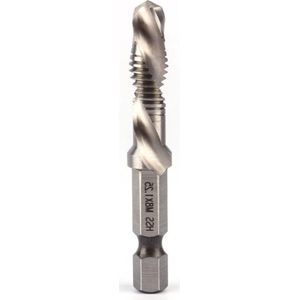 Tap Hex Shank Boor M8 HSS 1/4 - Combinatie Boor voor Threading - Hout Kunststof Aluminium Boor