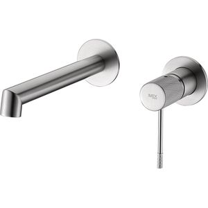 Imex Ribbed inbouw wastafelmengkraan - geborsteld nikkel