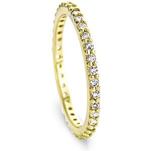 New Bling 9NB-0120-56 - Zilveren ring - zirkonia rond 2 mm - maat 56 - goudkleurig