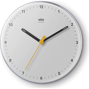 Braun BC26W-DCF - Wandklok - Analoog - Rond - Stille kwartsveegbeweging - Radiogestuurde tijdsaanduiding - Wit