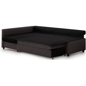 Belmarti® Slaapbankbeschermer Frilena 180cm breed - Zwart - Voor slaapbanken en loungebanken met relaxgedeelte links - Premium Belmarti kwaliteit