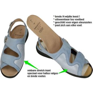 Solidus -Dames - blauw licht - sandalen - maat 39.5