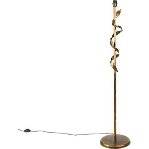 QAZQA linden - Klassieke Vloerlamp | Staande Lamp - 1 lichts - H 146 cm - Goud/messing - Woonkamer | Slaapkamer | Keuken