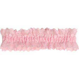 Roze kousenband met kant