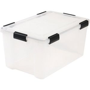 IRIS Airtight Opbergbox - Luchtdicht - 50L - Kunststof - Transparant/Zwart