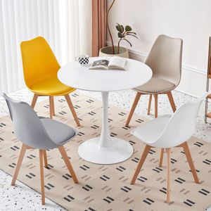 Ideal Store®Zwarte Ronde Tafel -Keuken -Eetkamer- Woonkamer-Moderne Stijl -Balkontafel 80Cm/110Cm