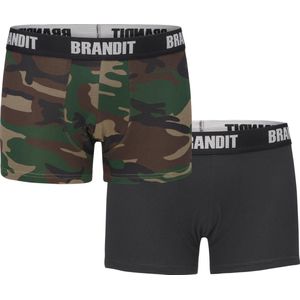 Heren - Mannen - Casual - Modern - Slim - Boxer - short - Logo - 2-Piece Boxershort cotton woodland/zwart