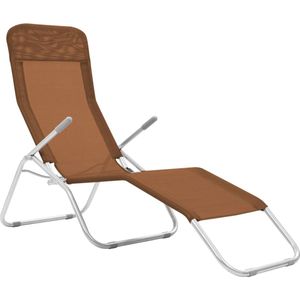 vidaXL Ligbedden - Taupe - Inklapbaar - Set van 2 Ligbed - Ligbedden - Strandstoel - Lounge Stoel - Tuin Meubel