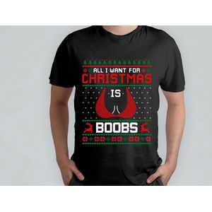 All I want for Christmas is Boobs - Gift - Cadeau - HolidaySeason - MerryChristmas - WinterWonderland - SarcasmAlert - JustKidding - SarcasticVibes - Sarcastisch - NatuurlijkNiet - GrapjeHoor