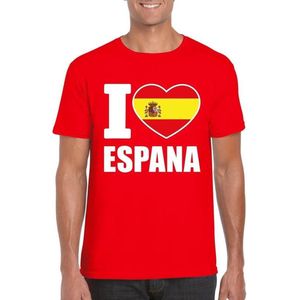 Rood I love Espana supporter shirt heren - Spanje t-shirt heren M
