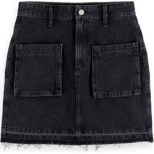 Scotch & Soda WASHED BLACK DENIM MINI SKIRT WITH CARGO POCKETS Dames Rok - Maat S