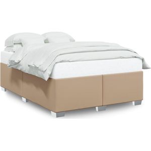 vidaXL - Bedframe - kunstleer - cappuccinokleurig - 140x190 - cm