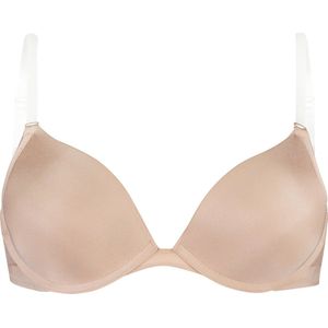 Hunkemöller Dames Lingerie Voorgevormde push-up beugel bh Transparant Back - Beige - maat E80