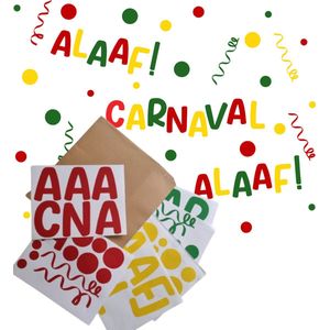 Raamstickers Carnaval | 53-Delig | Herbruikbaar | Alaaf | Carnaval decoratie | Carnaval versiering | Raamsticker Carnaval