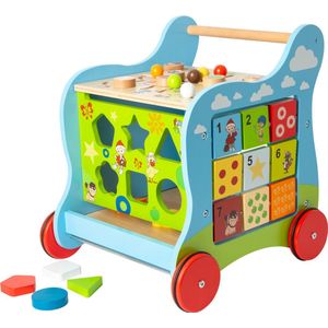 small foot - Houten loopwagen ""Sandman"" - Multicolor - Met opbergruimte voor speelgoed - 37x36x41 cm
