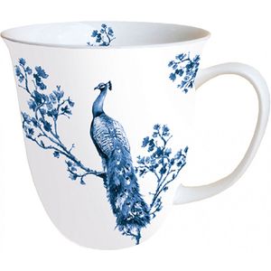 Ambiente - Mok - 400mL - Royal Peacock - porselein - pauw