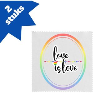 Akyol - lgbtq cadeau - brillendoekjes - Lgbt - pride vlag - lgbtq cadeau - met opdruk - lgbt - pride month - lgbtq vlag - gay pride - met tekst - opdruk - leuke pride spullen - verjaardag - cadeau - gift - 17,8 bij 17,8 cm - 2 stuks