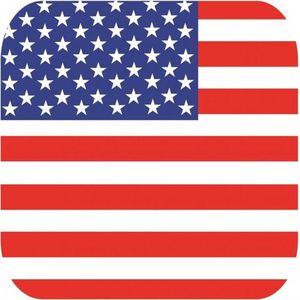 45x Bierviltjes Amerikaanse vlag vierkant - USA/Verenigde Staten feestartikelen - Landen decoratie