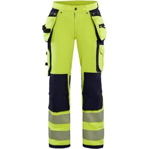 Blaklader Dames High Vis 4-weg stretch werkbroek 7197-1642 - High Vis Geel/Marineblauw - C36