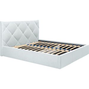 PASCAL MORABITO Bed met opbergruimte 160 x 200 cm - Velours - Lichtgrijs - STARI van Pascal Morabito L 173 cm x H 104 cm x D 210 cm