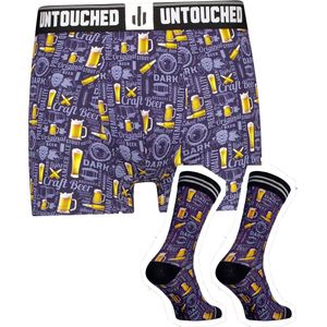 Untouched boxershort heren - heren ondergoed boxershorts - cadeau voor man - duurzaam - Craft Beer XL Sokken 39 42