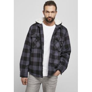 Brandit Jacke Lumberjacket hooded in Black/Grey-XXXXL