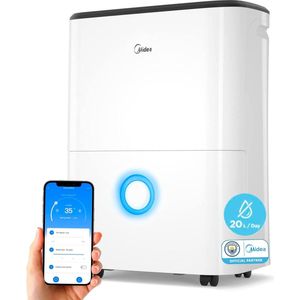 MIDEA Silent Luchtontvochtiger 20L - Efficiënte Luchtontvochtiging voor een Comfortabel Binnenklimaat