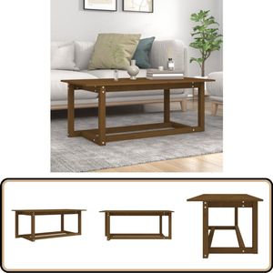 vidaXL Salontafel - Massief Grenenhout - Honingbruin Salontafel - Bijzettafel - Grenenhouten Meubilair - Houtmeubelen - Bruine Salontafel