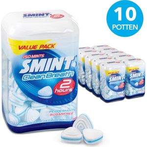 Smint clean breath peppermint bottle 10 doosjes a 150 stuks 105 gr