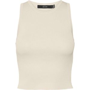 Vero Moda Top Vmginny Sl O-neck Crop Top Noos 10300339 Eggnog Dames Maat - XXL